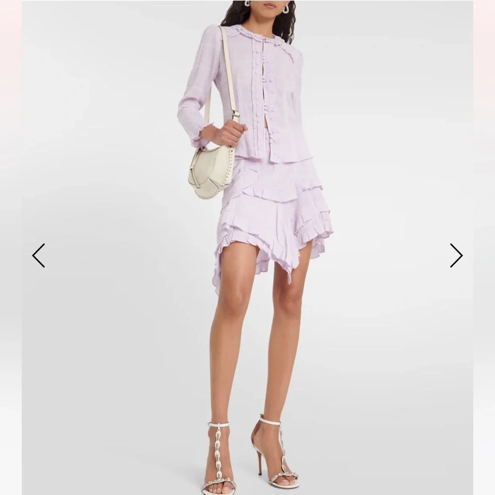 ISABEL MARANT Georgia shirred top in Lilac FR34 - Picture 2 of 7